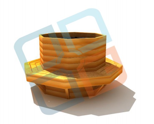 AS-007 Sekizgen Ahşap Saksılı Bank